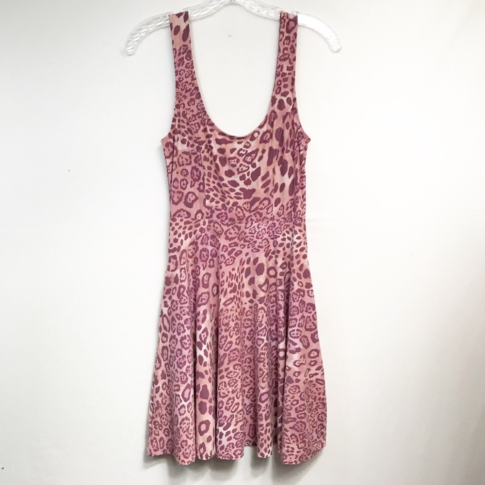 Nollie Animal Print Pocket Dress Size Small Pink Skater Alternative Punk